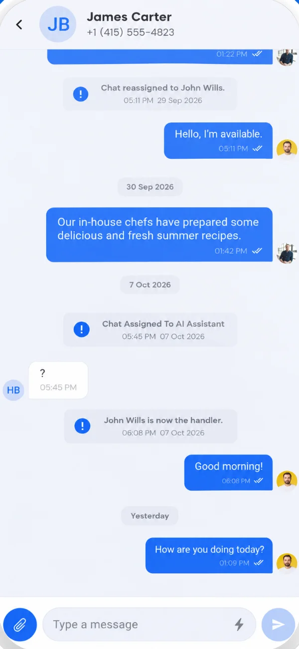 Assign chats to agents or AI — never lose a customer